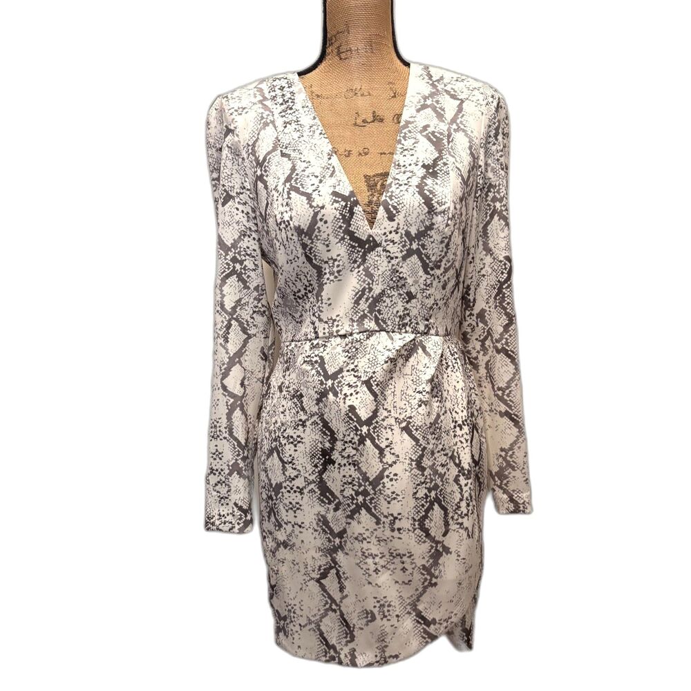 Gianni Bini Python Snakeskin‎ Print Mini Dress Shoulder Pads Structured Size 6